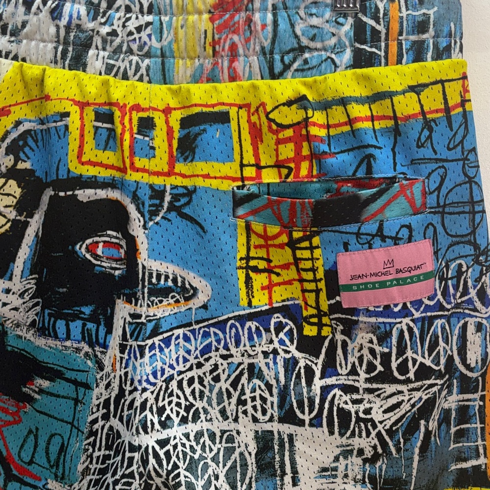 Jean-Michel Basquiat Athletic “Bird On Money” Graphic Shorts
